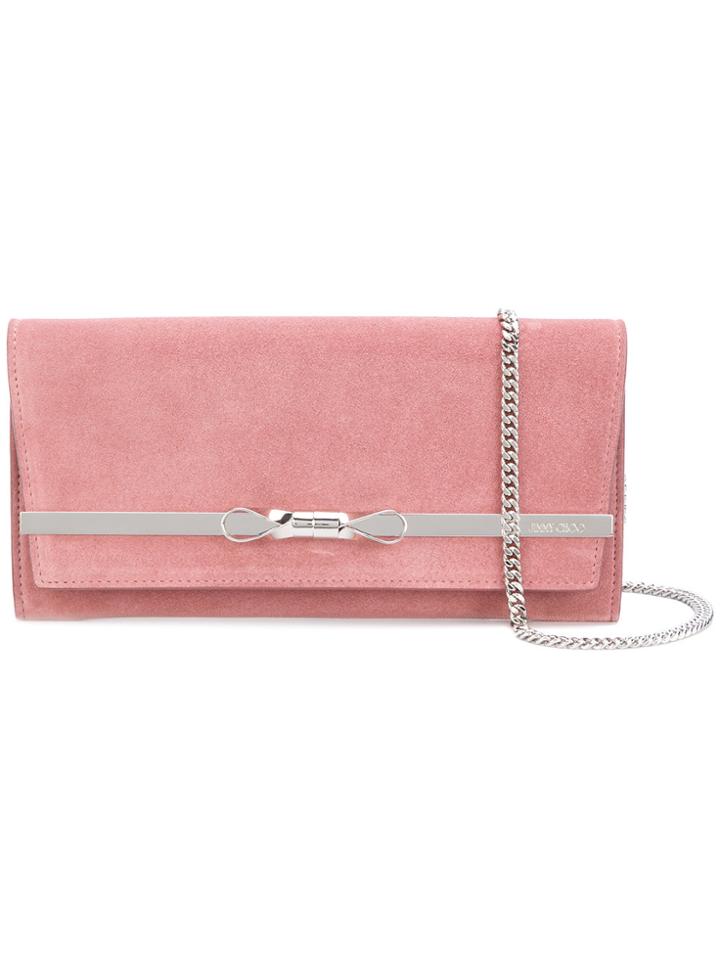 Jimmy Choo Bow Detail Clutch - Pink & Purple