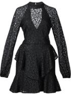 Rebecca Vallance 'sistine' Frill Mini Dress, Women's, Size: 6, Black, Polyester
