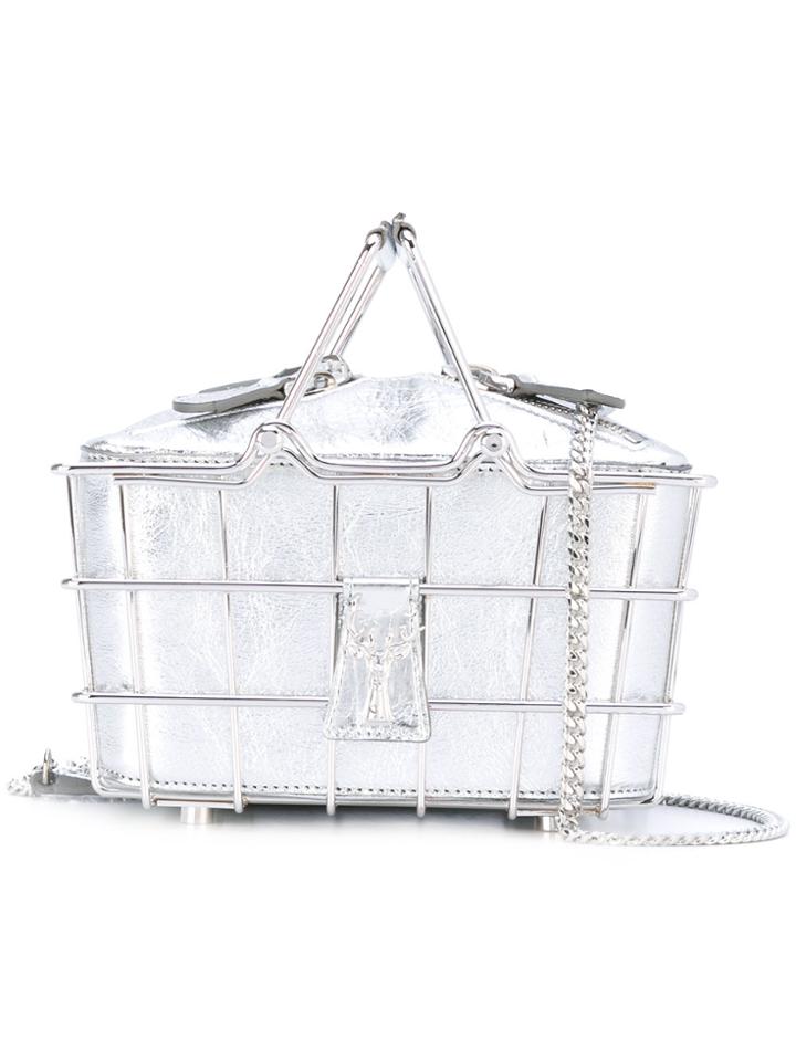 Savas Wire Basket Tote Bag - Metallic