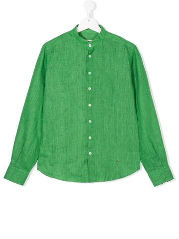 Manuel Ritz Kids Grandad Collar Shirt - Green