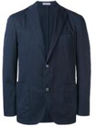 Boglioli Two Button Blazer, Men's, Size: 54, Blue, Cotton/spandex/elastane/cupro