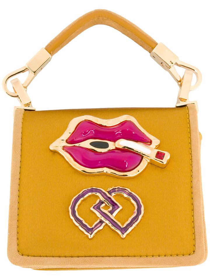 Dsquared2 - Dd Clutch Bag - Women - Suede/satin/metal - One Size, Yellow/orange, Suede/satin/metal