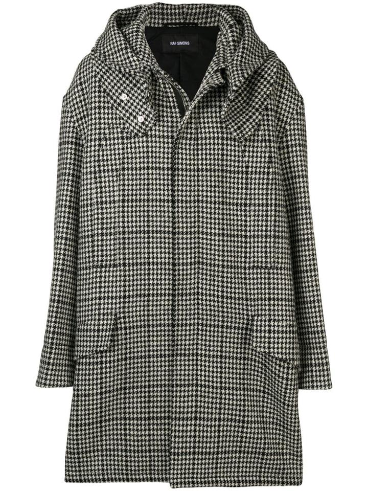 Raf Simons Houndstooth Padded Parka - Black