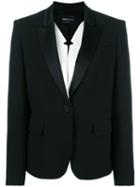 Emporio Armani One Button Blazer, Women's, Size: 38, Black, Viscose/polyester