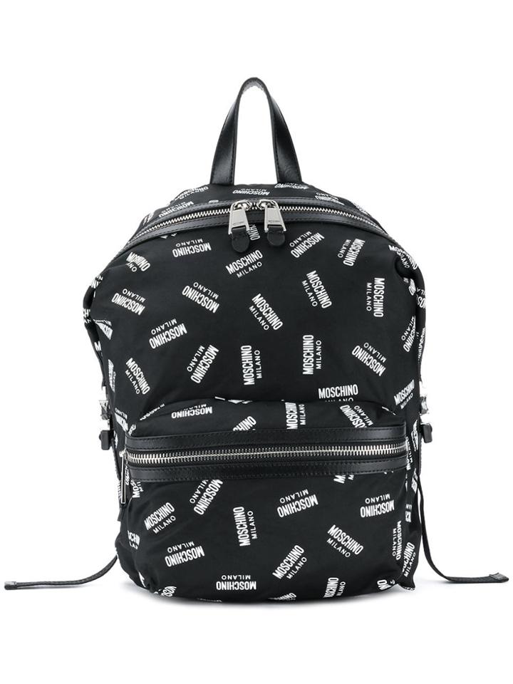 Moschino Monogram Print Backpack - Black
