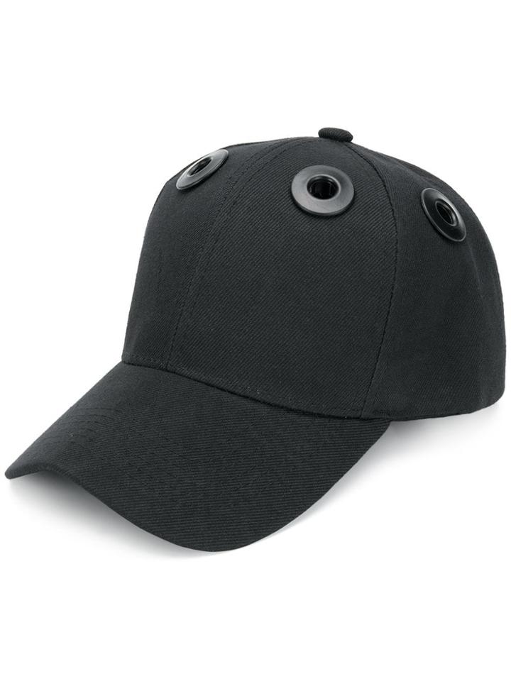 H Rv Rk Eyelets Baseball Cap - Black