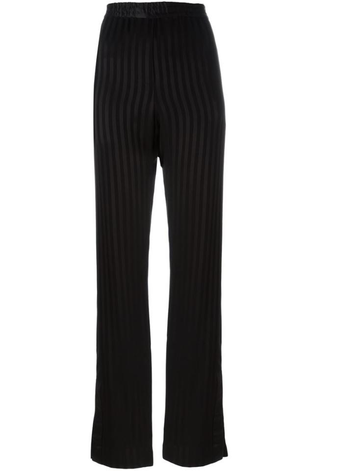 Givenchy Striped Straight Leg Trousers, Women's, Size: 38, Black, Viscose/acetate/silk/silk
