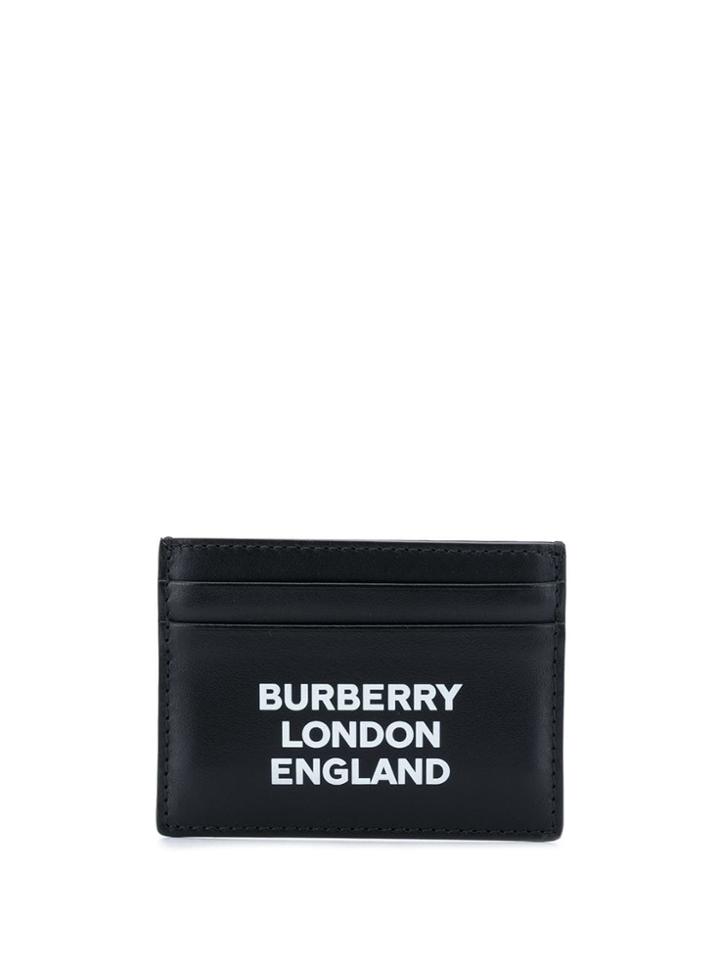 Burberry Branded Text Print Cardholder - Black