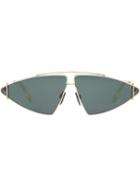 Burberry Eyewear Gold-plated Triangular Frame Sunglasses - Green