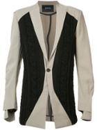 Bmuet(te) - Knit Front Panel Blazer - Men - Cotton/acrylic/nylon/polyester - 48, Nude/neutrals, Cotton/acrylic/nylon/polyester