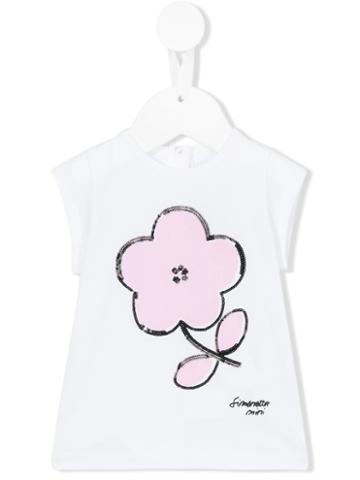Simonetta - Flower Print T-shirt - Kids - Cotton/spandex/elastane - 9 Mth, White