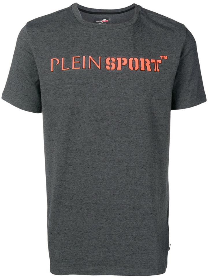Plein Sport Logo Print Crew Neck T-shirt - Grey