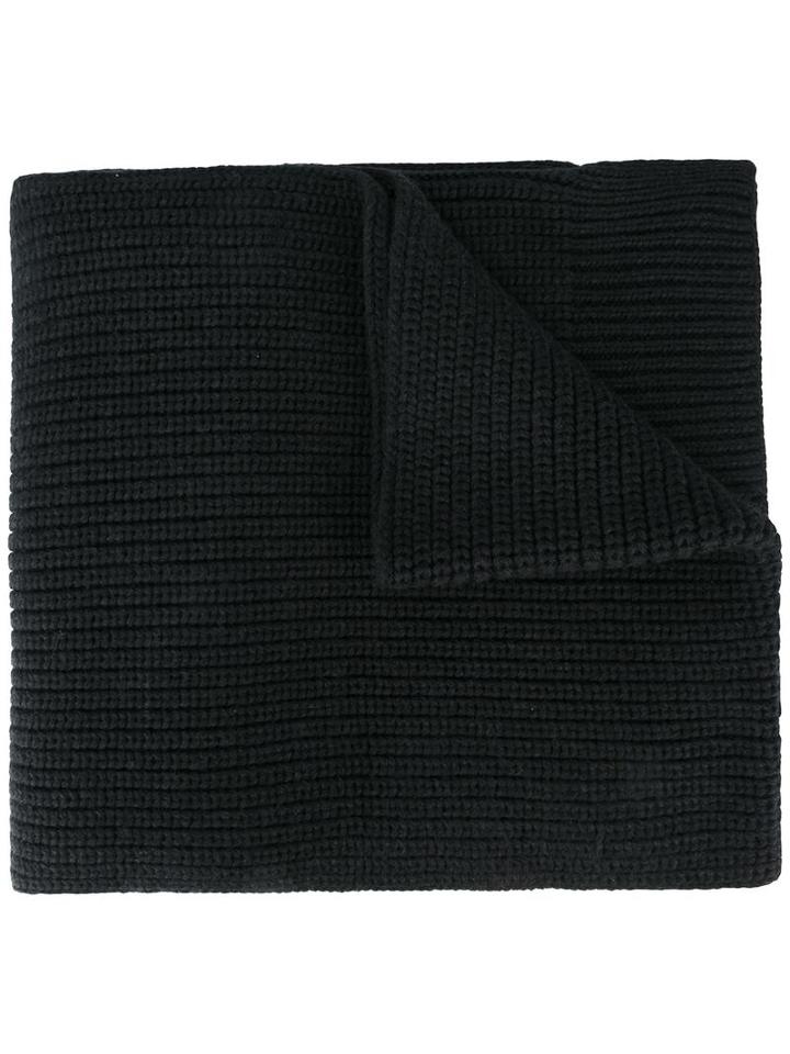 Dolce & Gabbana - Ribbed Knit Scarf - Men - Virgin Wool - One Size, Black, Virgin Wool