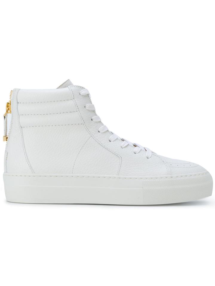 Buscemi Zip Back Hi-top Sneakers - White