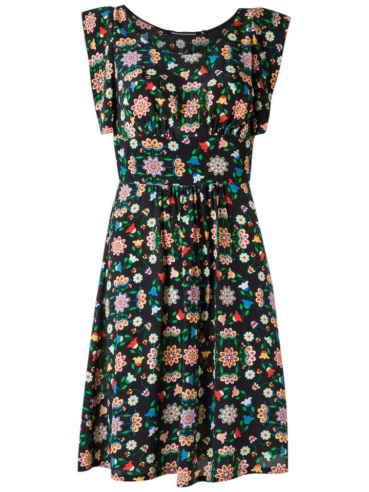 Reinaldo Lourenço - Floral Print Dress - Women - Silk - 36, Black, Silk