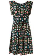 Reinaldo Lourenço - Floral Print Dress - Women - Silk - 36, Black, Silk