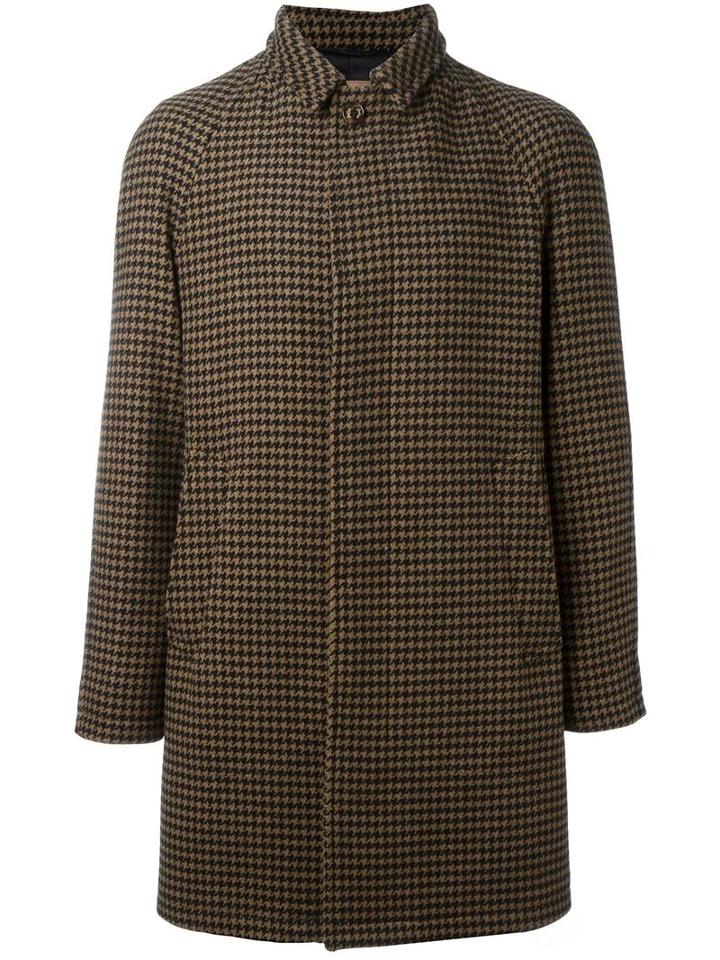 Sealup Houndstooth Pattern Coat, Men's, Size: 54, Brown, Wool