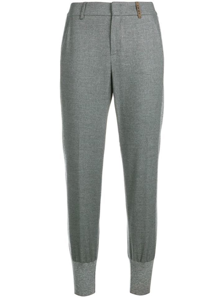 Peserico Cropped Tapered Trousers - Grey