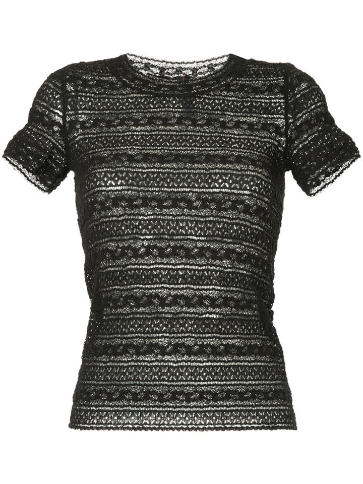 Marc Cain Embroidered Fitted T-shirt - Black