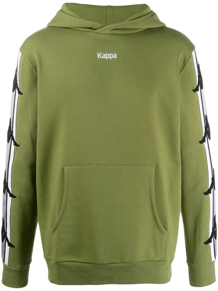 Kappa Logo Print Stripe Hoodie - Green