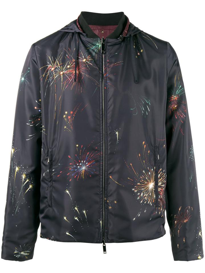 Valentino Reversible Fireworks Print Jacket - Blue