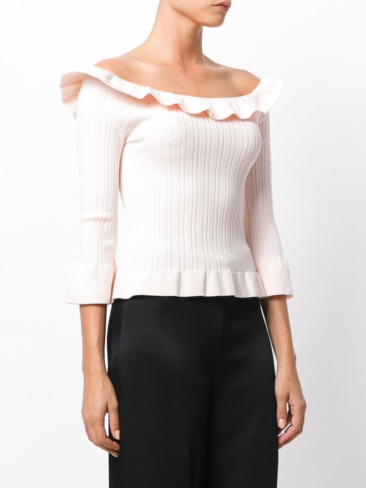 Vivetta - Pleated Neck Top - Women - Polyester/viscose - 40, Pink/purple, Polyester/viscose
