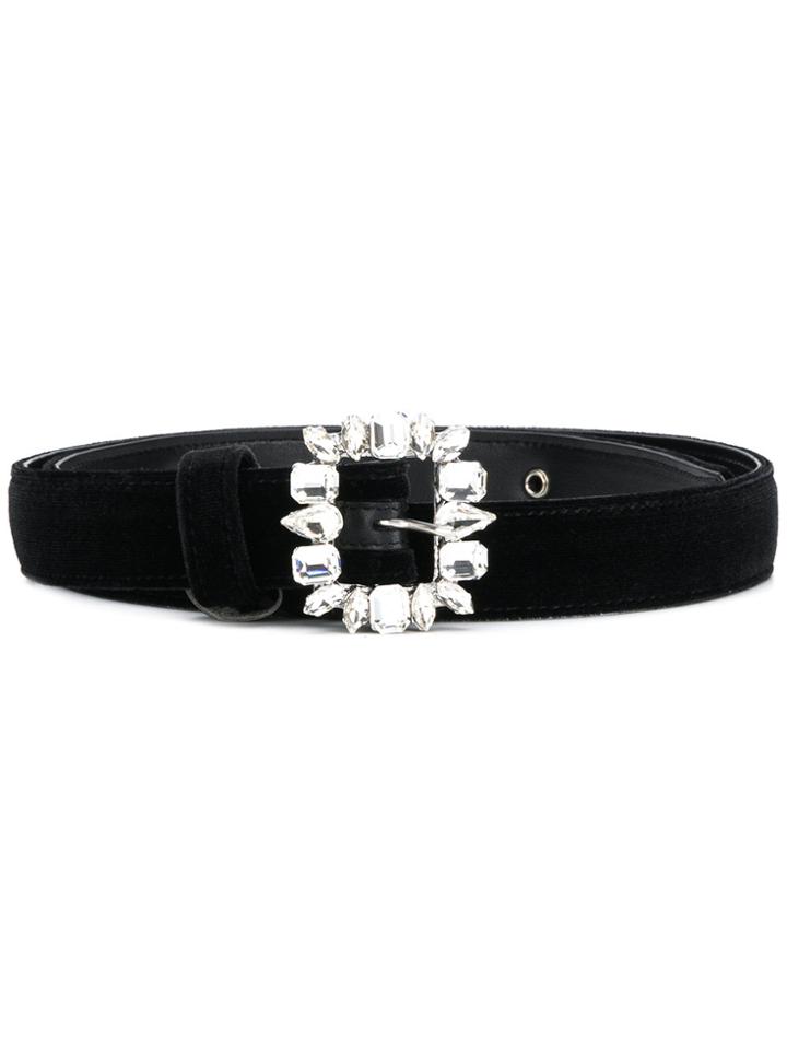 Blugirl Bejewelled Buckle Belt - Black