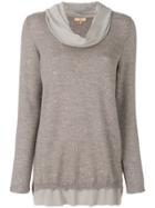 Fay Speckled Print Double Layer Blouse - Nude & Neutrals