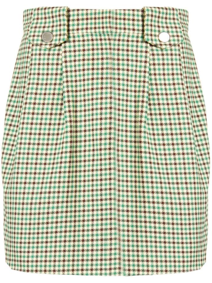 Roseanna Checked Mini Skirt - Green