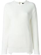 Alexander Wang Open Back Sweater, Women's, Size: Small, White, Cotton/nylon