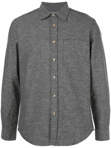 Portuguese Flannel Curved Hem Shirt - Grey