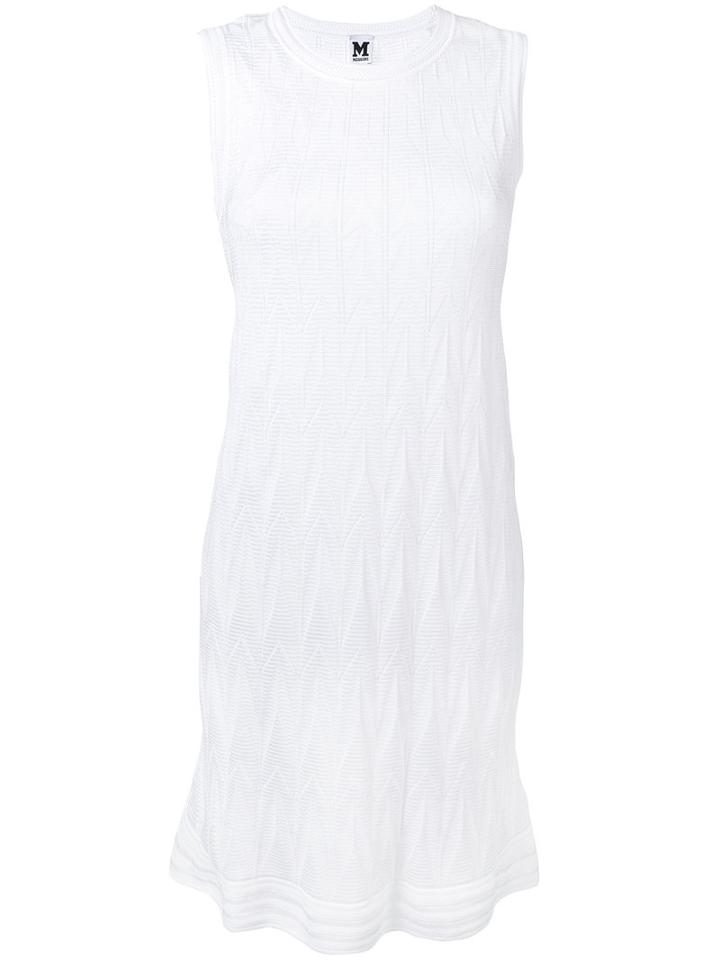 M Missoni Lining Flared Dress, Women's, Size: 44, White, Cotton/viscose/polyester