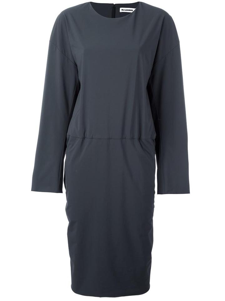 Jil Sander Tucked Effect Dress, Women's, Size: 36, Black, Polyamide/spandex/elastane