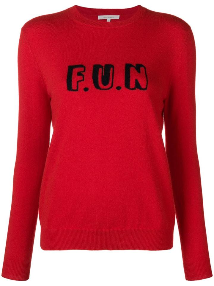 Chinti & Parker Slogan Embroidered Sweater