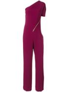 Stella Mccartney 'elisa' Cady One-shoulder Jumpsuit, Women's, Size: 40, Pink/purple, Viscose/acetate/spandex/elastane