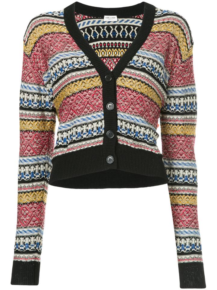 Saint Laurent Jacquard Stripe Cardigan - Multicolour