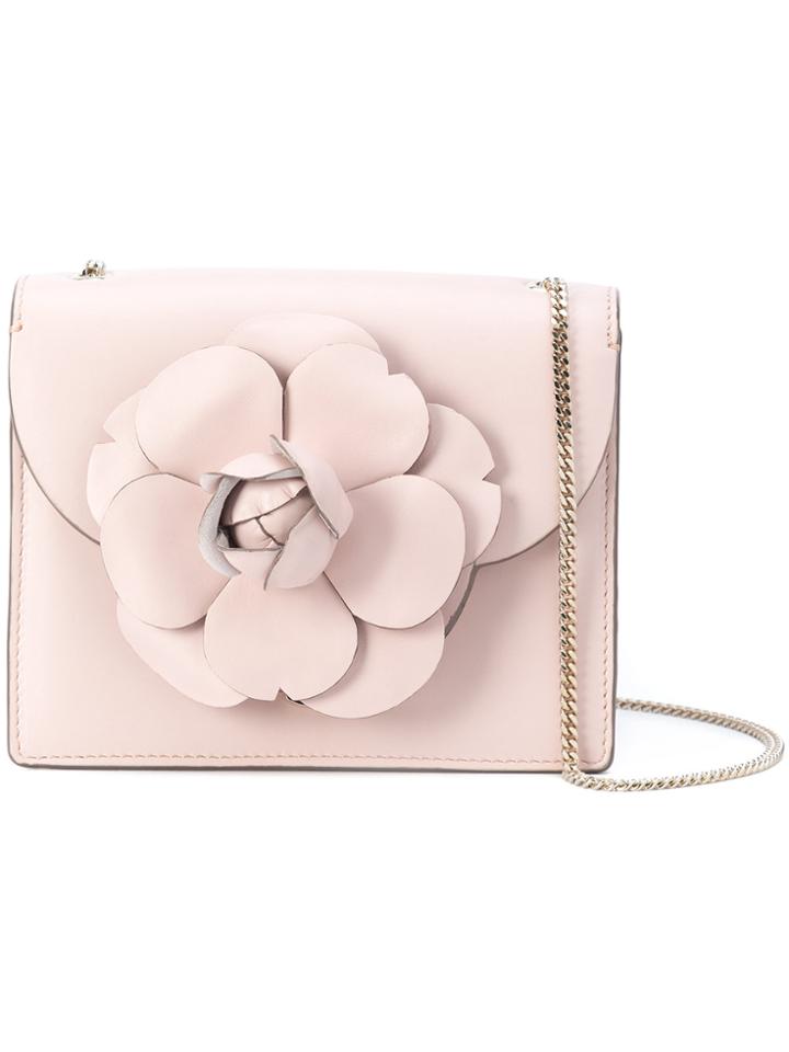 Oscar De La Renta Floral Shoulder Bag - Pink & Purple