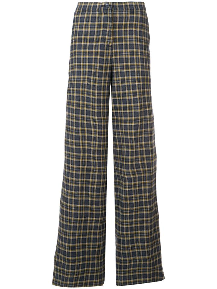 Robert Rodriguez Plaid Palazzo Pants - Grey