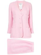 Chanel Vintage Patch Pockets Skirt Suit - Pink
