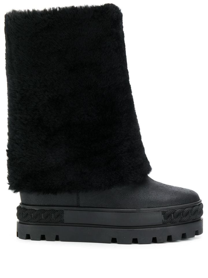 Casadei Flatform Boots - Black