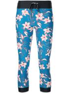 The Upside Floral Print Compression Leggings - Blue