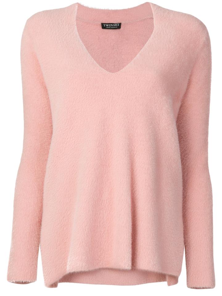 Twin-set V-neck Jumper - Pink & Purple
