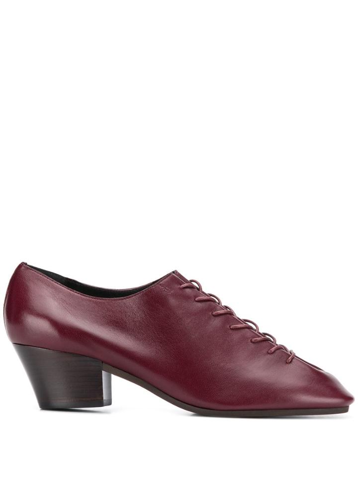 Lemaire Lace-up Detail Mules - Red