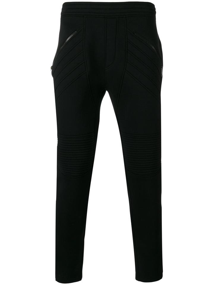 Neil Barrett - Ribbed Skinny Trousers - Men - Cotton/polyurethane/spandex/elastane/viscose - S, Black, Cotton/polyurethane/spandex/elastane/viscose