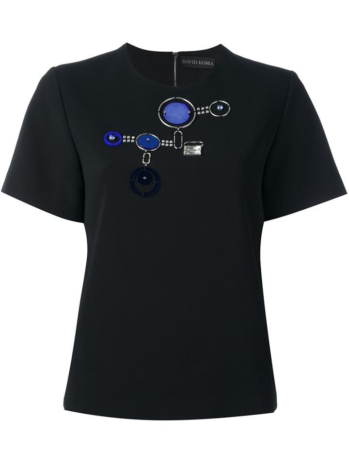 David Koma Geometric Appliqué T-shirt