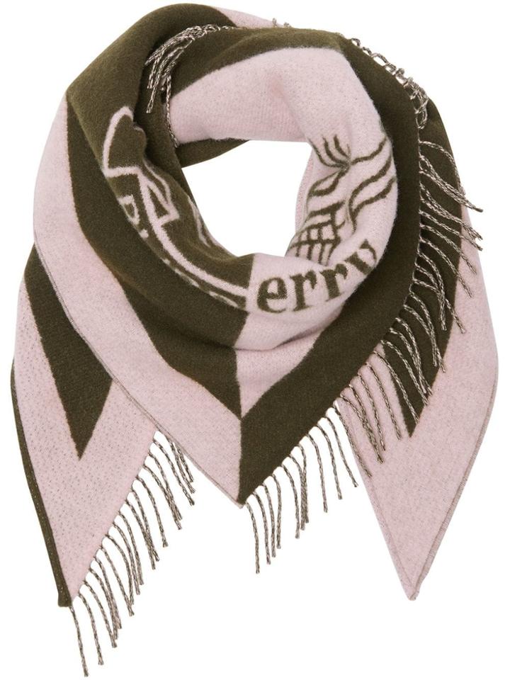 Burberry The Burberry Bandana In Crest Detail Wool Cashmere - Pink