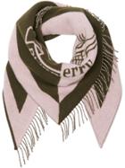 Burberry The Burberry Bandana In Crest Detail Wool Cashmere - Pink