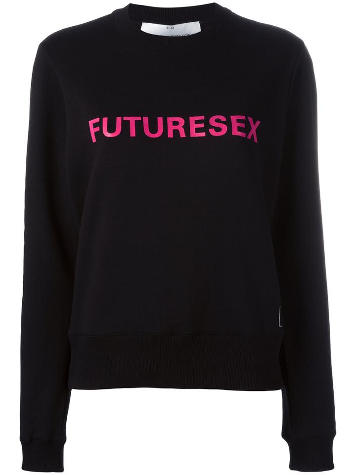 Paco Rabanne Slogan Front Sweatshirt, Women's, Size: 40, Black, Cotton/polyester