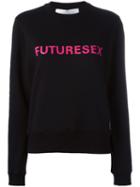 Paco Rabanne Slogan Front Sweatshirt, Women's, Size: 40, Black, Cotton/polyester