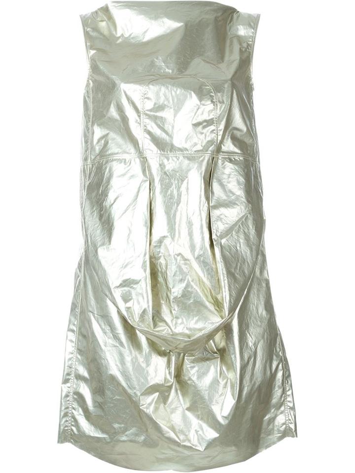 Rick Owens Wrinkled Effect Dress, Women's, Size: 42, Grey, Cotton